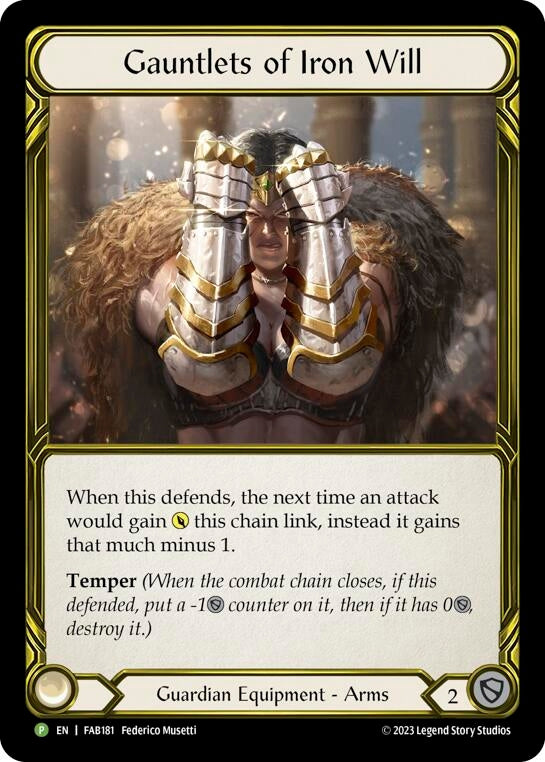 Image for Gauntlets of Iron Will - FAB181 (Flesh and Blood: Promo Cards) (FAB181) - Flesh and Blood TCG