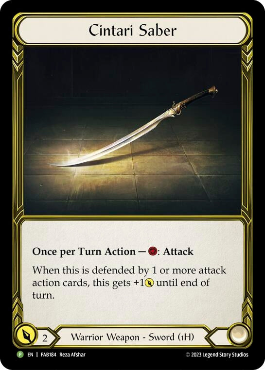 Image for Cintari Saber - FAB184 (Flesh and Blood: Promo Cards) (FAB184) - Flesh and Blood TCG