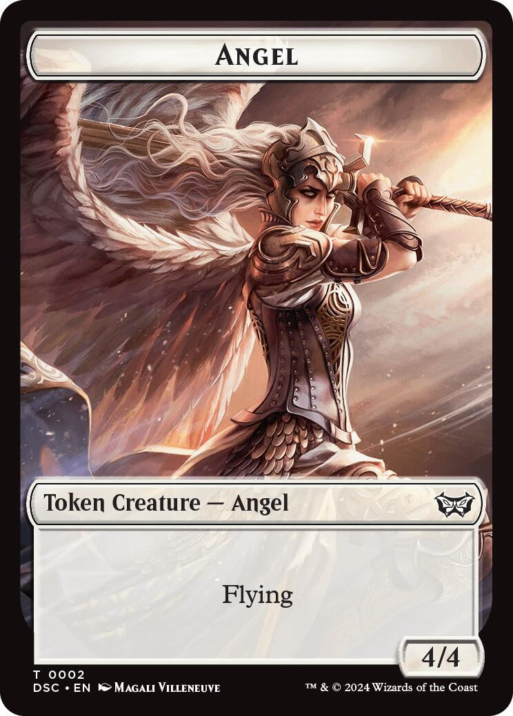 Image for Angel // Glimmer Double-Sided Token (Commander: Duskmourn: House of Horror) (2 // 4) - Magic: The Gathering