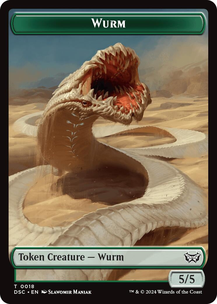 Image for Wurm (0018) // Fractal Double-Sided Token (Commander: Duskmourn: House of Horror) (18 // 20) - Magic: The Gathering