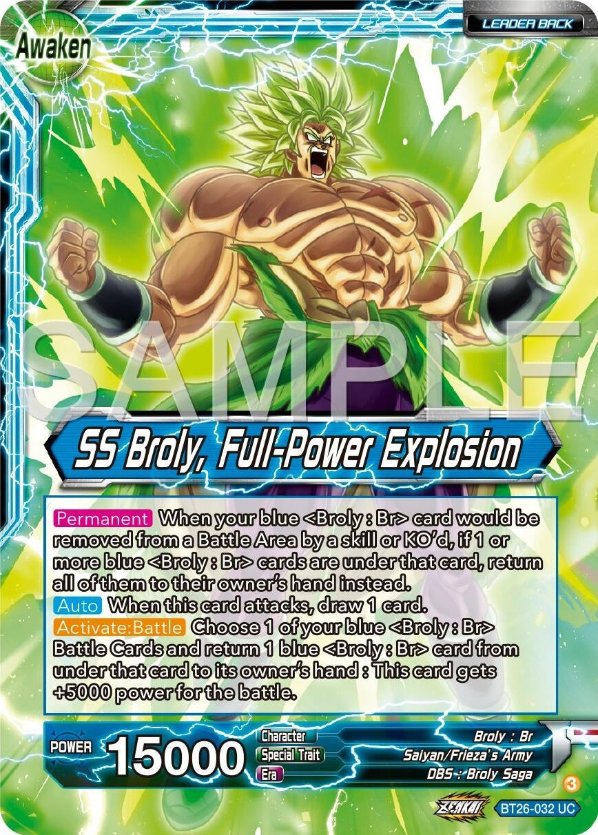 Image for Broly // SS Broly, Full-Power Explosion (Ultimate Advent) (BT26-032) - Dragon Ball Super: Masters