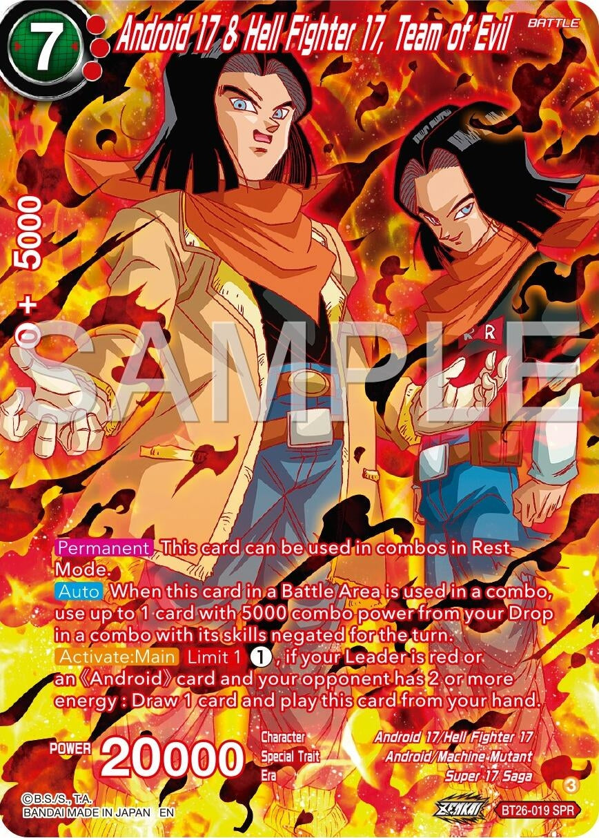 Image for Android 17 & Hell Fighter 17, Team of Evil (SPR) (Ultimate Advent) (BT26-019) - Dragon Ball Super: Masters