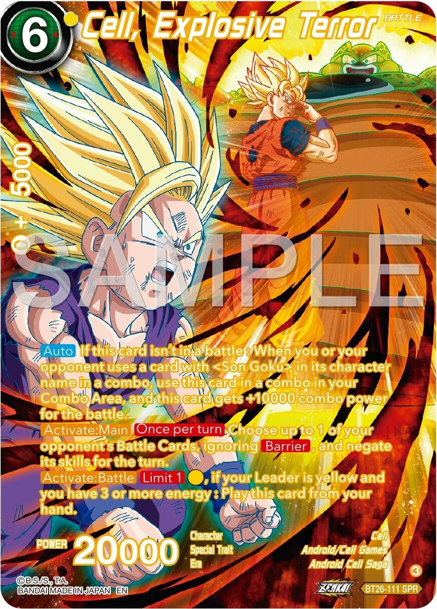 Image for Cell, Explosive Terror (SPR) (Ultimate Advent) (BT26-111) - Dragon Ball Super: Masters