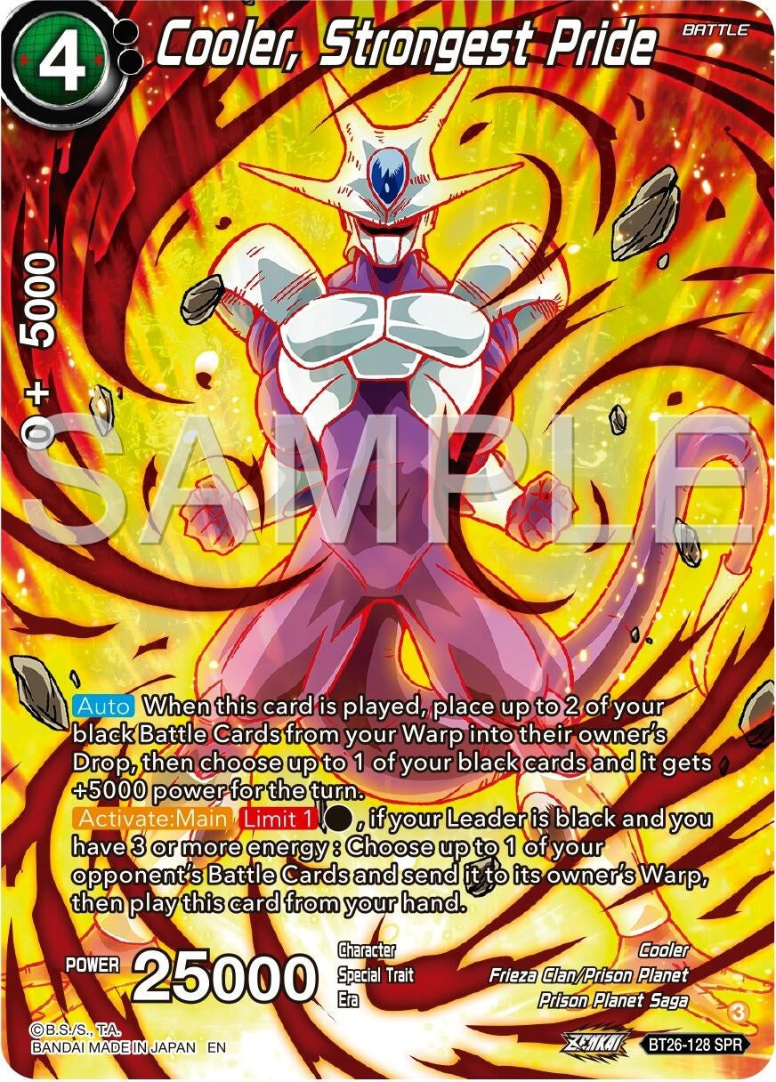 Image for Cooler, Strongest Pride (SPR) (Ultimate Advent) (BT26-128) - Dragon Ball Super: Masters