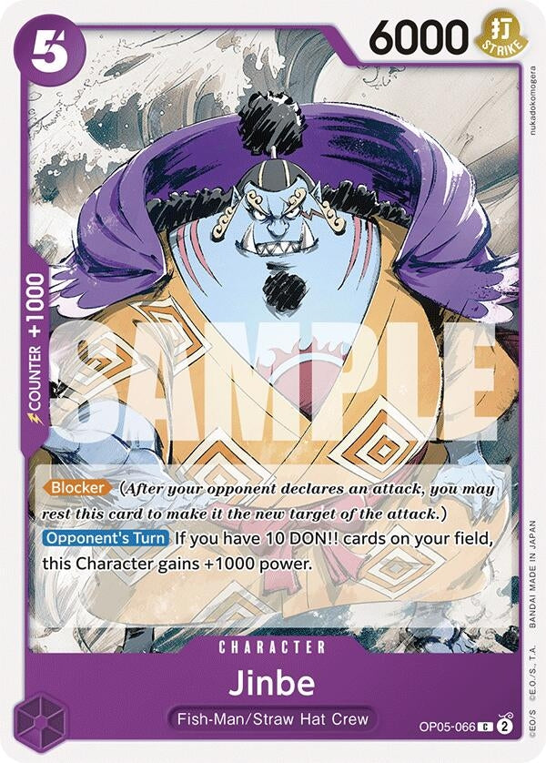 Image for Jinbe (Starter Deck 18: PURPLE Monkey.D.Luffy) (OP05-066) - One Piece Card Game