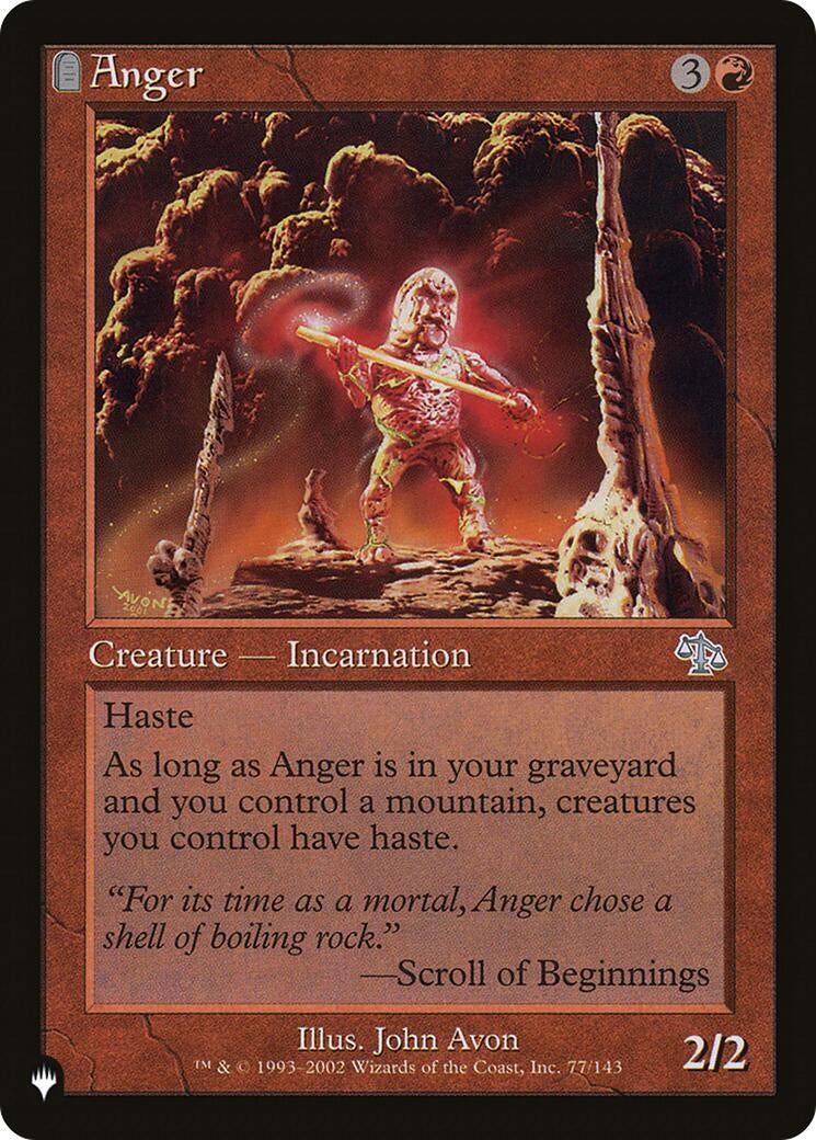 Image for Anger (JUD) (The List Reprints) (77/143) - Magic: The Gathering