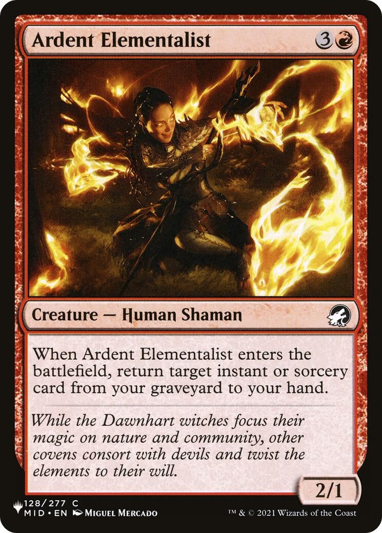 Image for Ardent Elementalist (The List Reprints) (128/277) - Magic: The Gathering