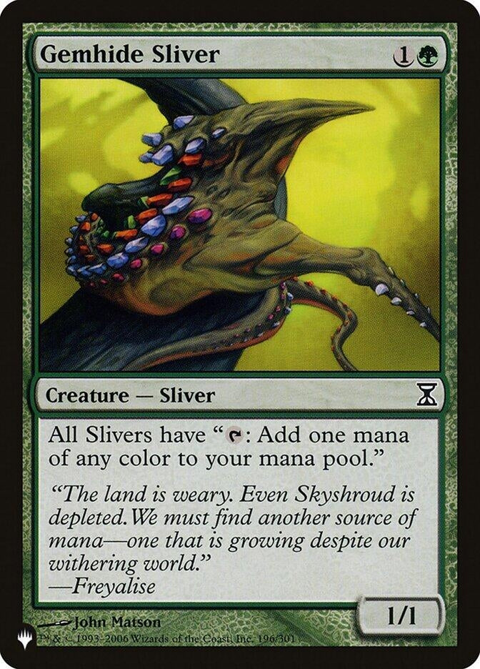 Image for Gemhide Sliver (The List Reprints) (196/301) - Magic: The Gathering