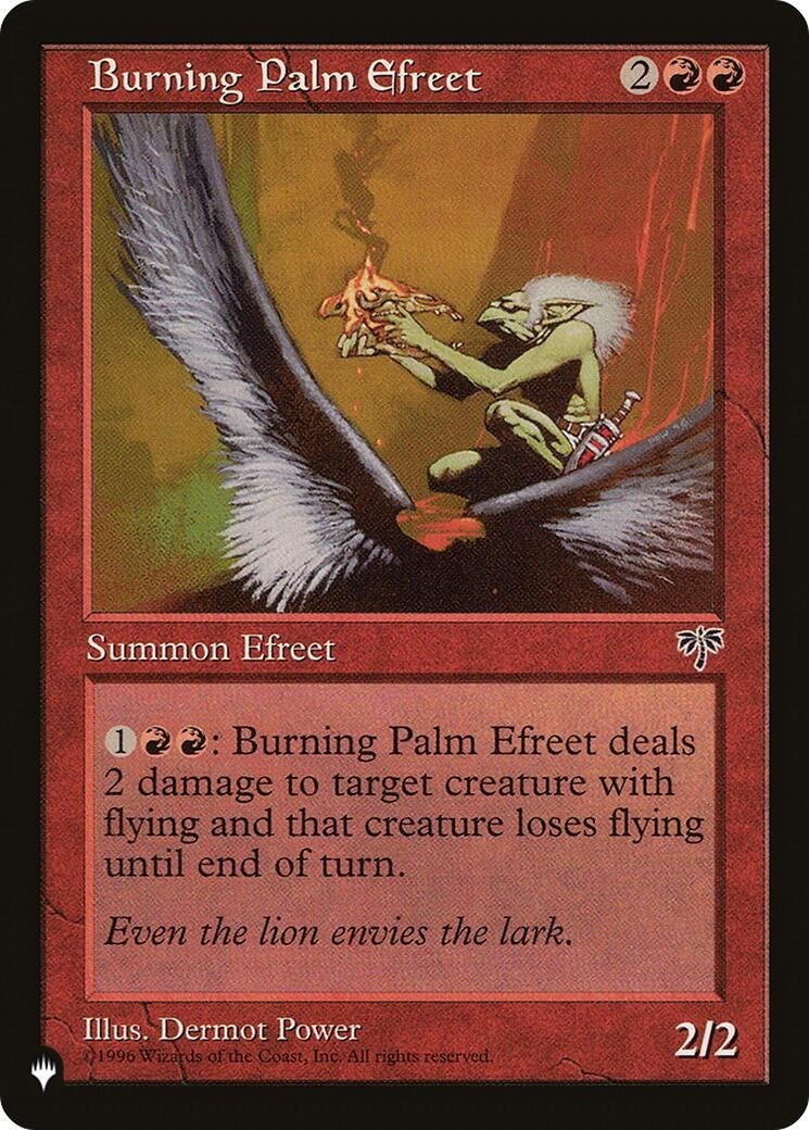 Image for Burning Palm Efreet (The List Reprints) - Magic: The Gathering