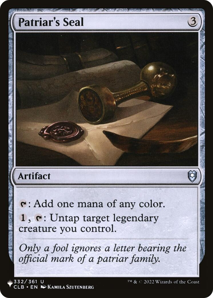 Image for Patriar's Seal (The List Reprints) (332/361) - Magic: The Gathering