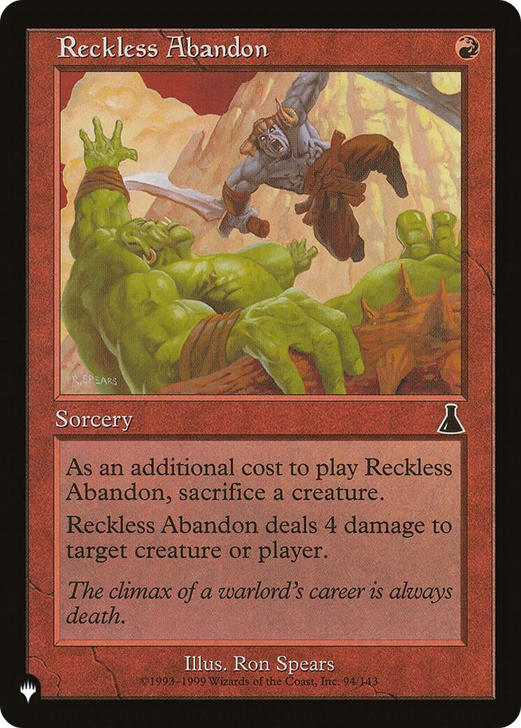 Image for Reckless Abandon (The List Reprints) (94/143) - Magic: The Gathering