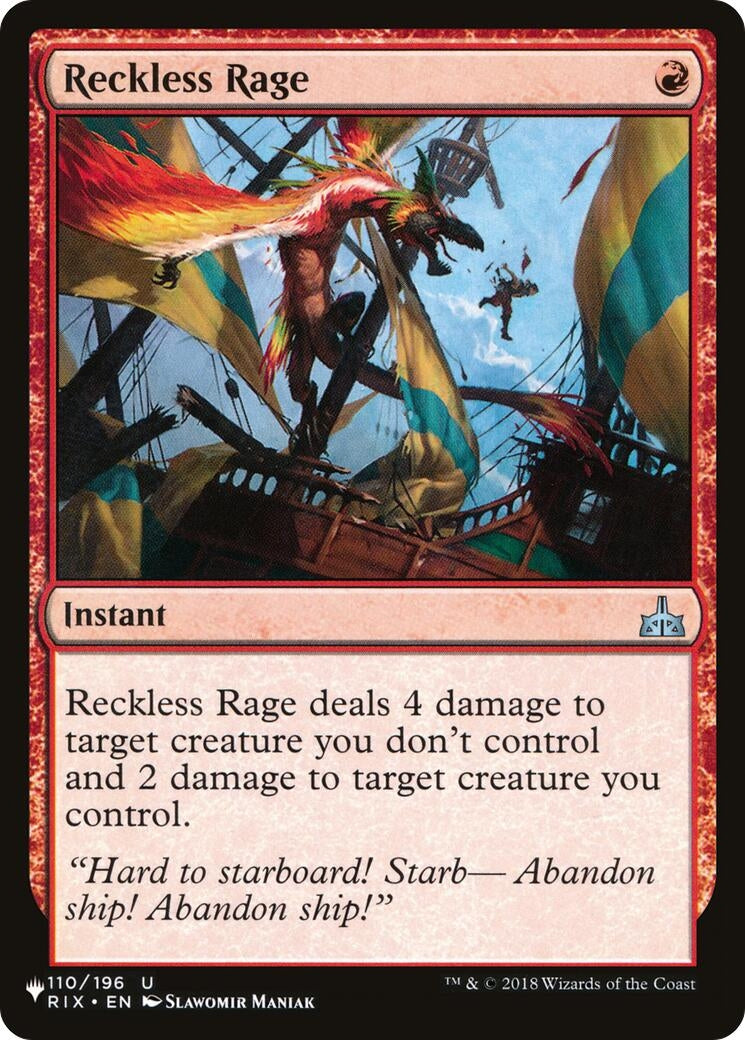 Image for Reckless Rage (The List Reprints) (110/196) - Magic: The Gathering
