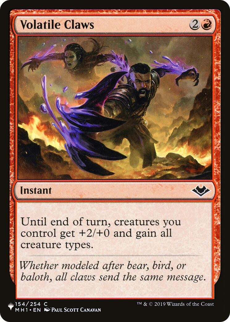 Image for Volatile Claws (The List Reprints) (154/254) - Magic: The Gathering