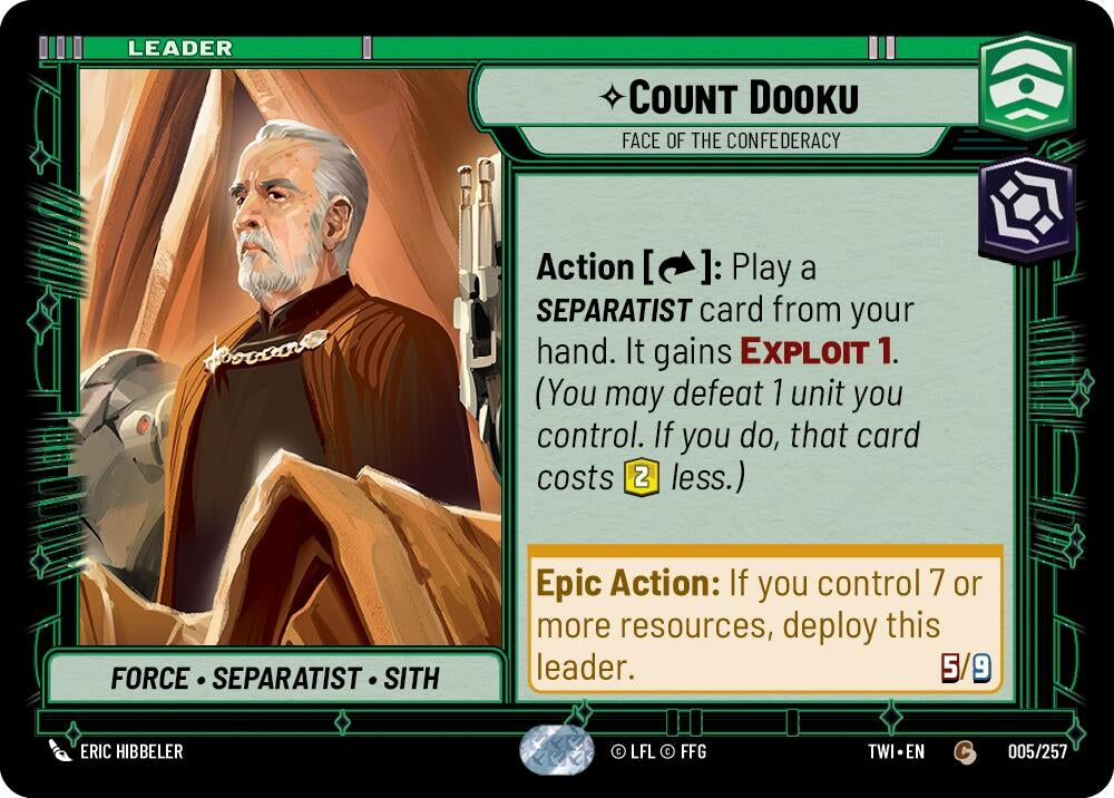 Image for Count Dooku - Face of the Confederacy (Twilight of the Republic) (005/257) - Star Wars: Unlimited