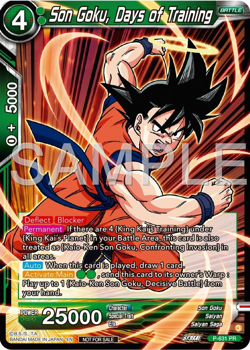 Image for Son Goku, Days of Training (Zenkai Series Tournament Pack Vol.9) (Promotion Cards) (P-631) - Dragon Ball Super: Masters