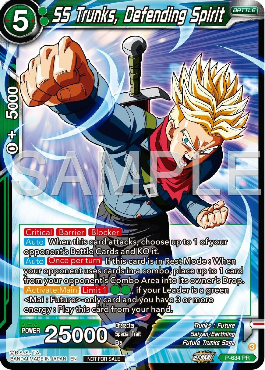 Image for SS Trunks, Defending Spirit (Zenkai Series Tournament Pack Vol.9) (Promotion Cards) (P-634) - Dragon Ball Super: Masters