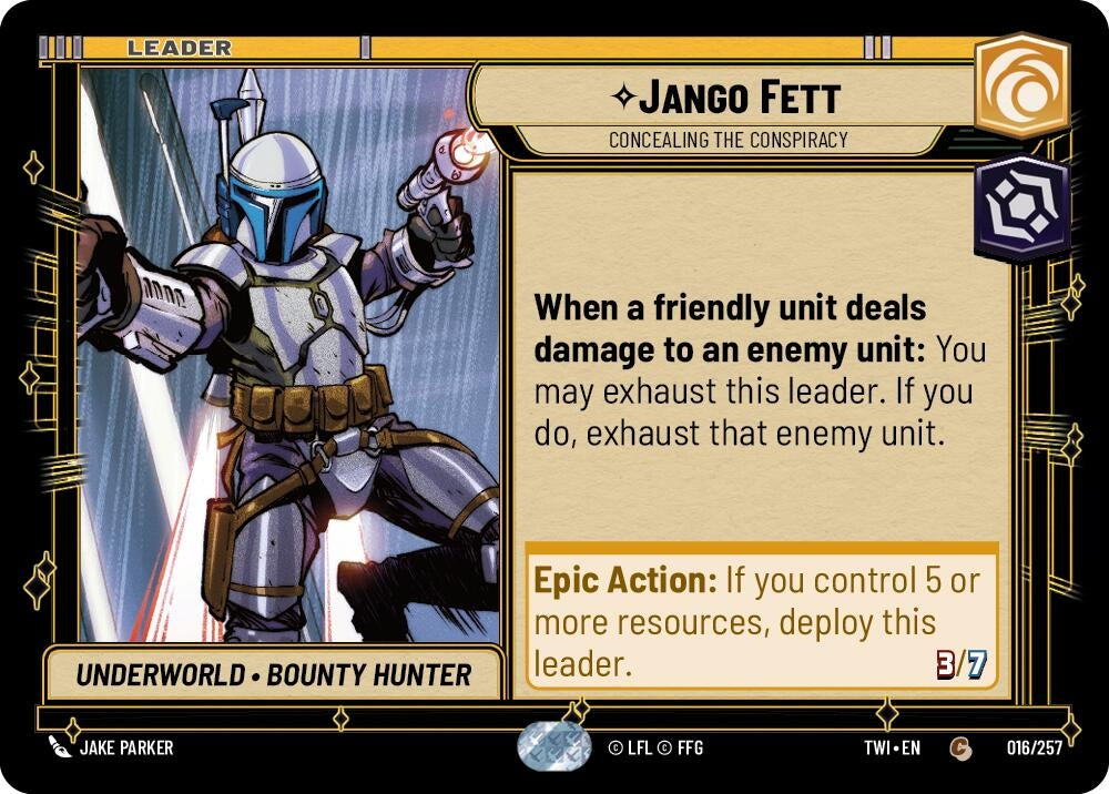 Image for Jango Fett - Concealing the Conspiracy (Twilight of the Republic) (016/257) - Star Wars: Unlimited