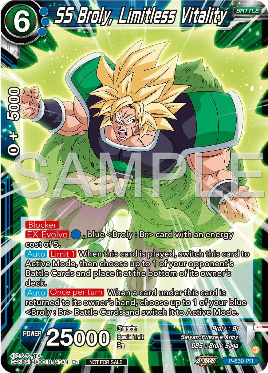 Image for SS Broly, Limitless Vitality (Zenkai Series Tournament Pack Vol.9) (Promotion Cards) (P-630) - Dragon Ball Super: Masters