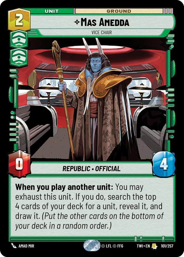 Image for Mas Amedda - Vice Chair (Twilight of the Republic) (101/257) - Star Wars: Unlimited