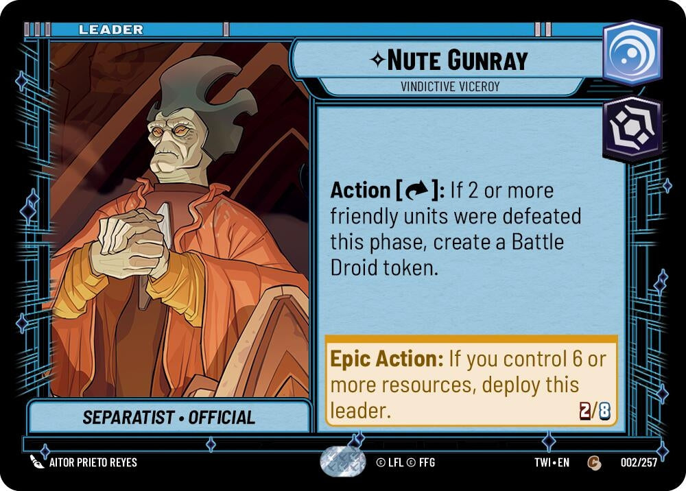 Image for Nute Gunray - Vindictive Viceroy (Twilight of the Republic) (002/257) - Star Wars: Unlimited