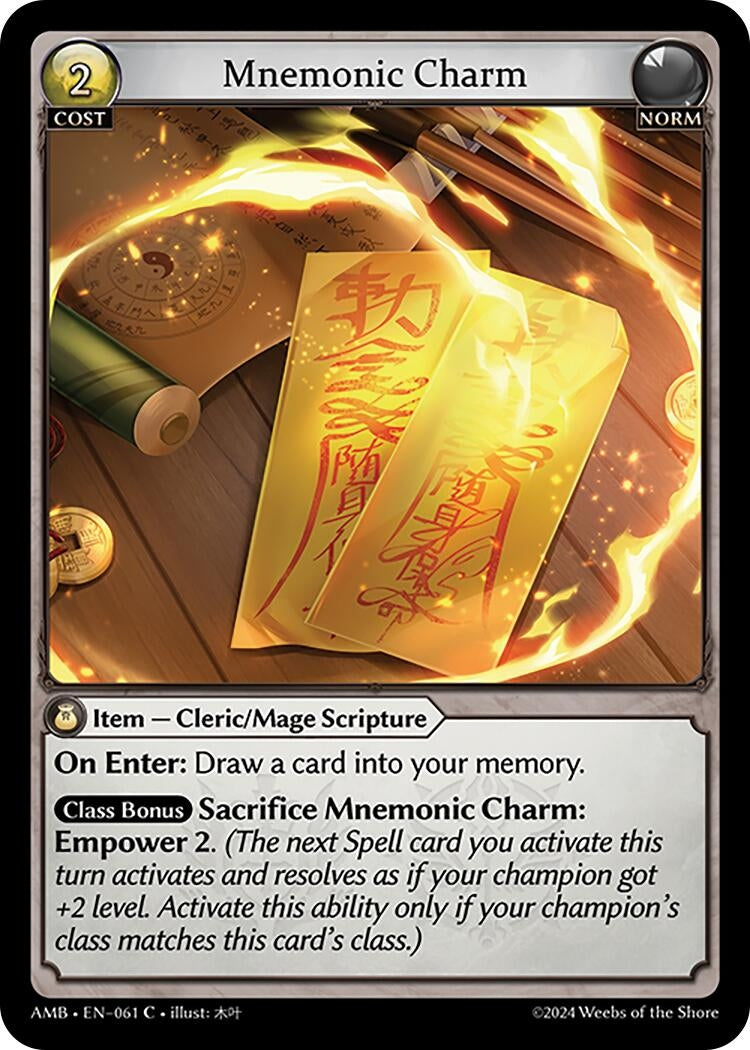 Image for Mnemonic Charm (Mortal Ambition) (061) - Grand Archive TCG