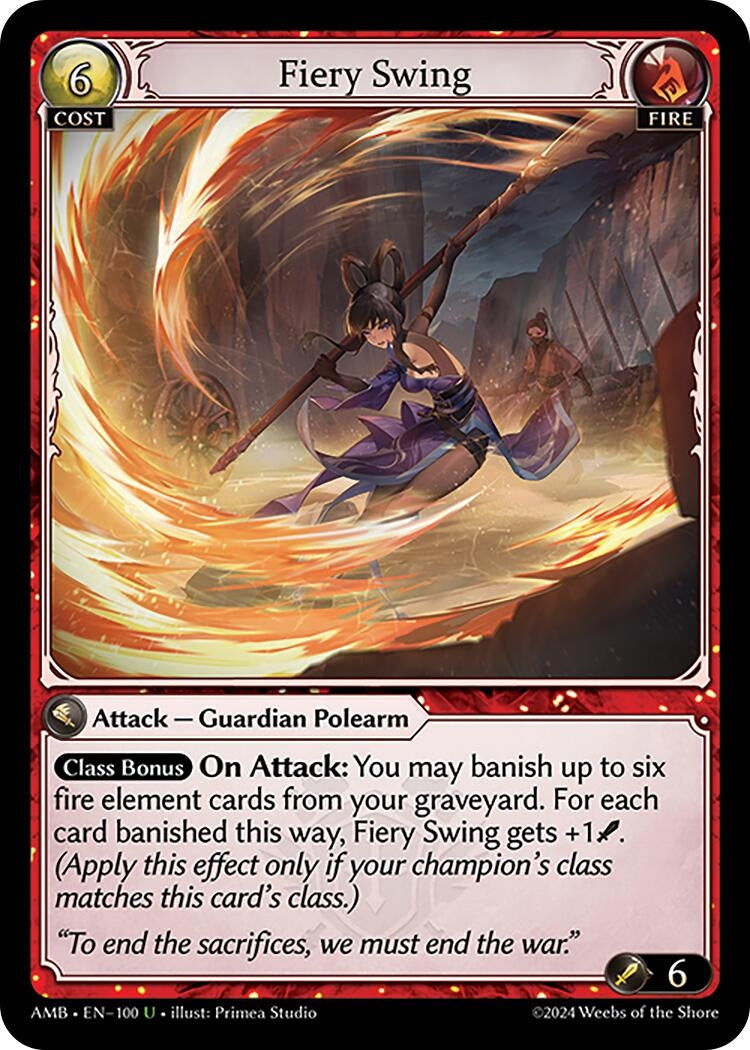 Image for Fiery Swing (Mortal Ambition) (100) - Grand Archive TCG
