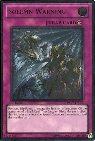 Image for Solemn Warning (UTR) (Duelist Revolution) (DREV-EN077) - YuGiOh