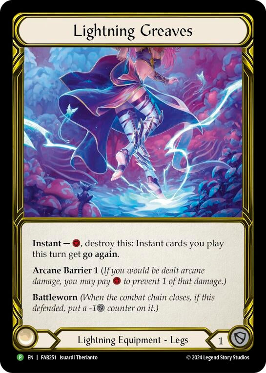 Image for Lightning Greaves (Golden) - FAB251 (Flesh and Blood: Promo Cards) (FAB251) - Flesh and Blood TCG