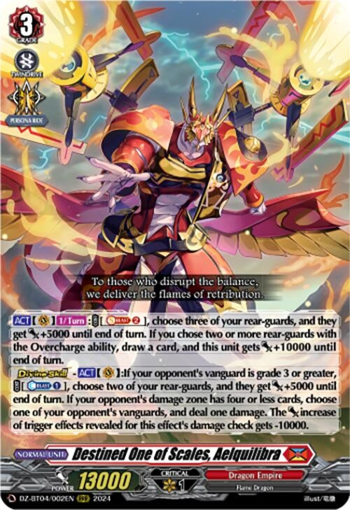 Image for Destined One of Scales, Aelquilibra (DZ-BT04: Destined Showdown) (DZ-BT04/002EN) - Cardfight Vanguard