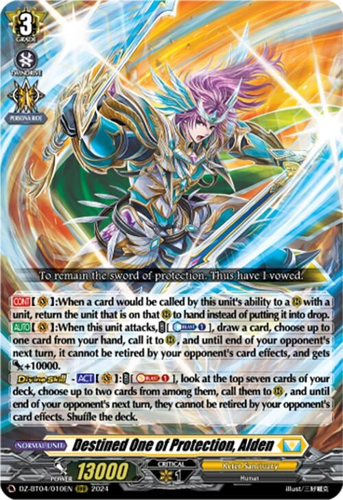 Image for Destined One of Protection, Alden (DZ-BT04: Destined Showdown) (DZ-BT04/010EN) - Cardfight Vanguard