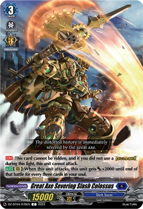 Image for Great Axe Severing Slash Colossus (DZ-BT04: Destined Showdown) (DZ-BT04/076EN) - Cardfight Vanguard