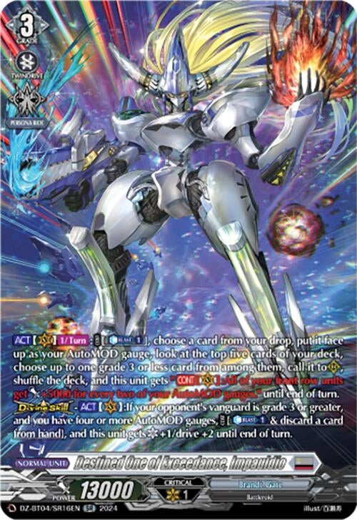Image for Destined One of Exceedance, Impauldio (SR) (DZ-BT04: Destined Showdown) (DZ-BT04/SR16EN) - Cardfight Vanguard