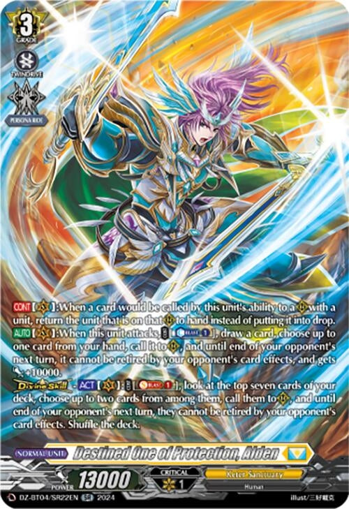 Image for Destined One of Protection, Alden (SR) (DZ-BT04: Destined Showdown) (DZ-BT04/SR22EN) - Cardfight Vanguard