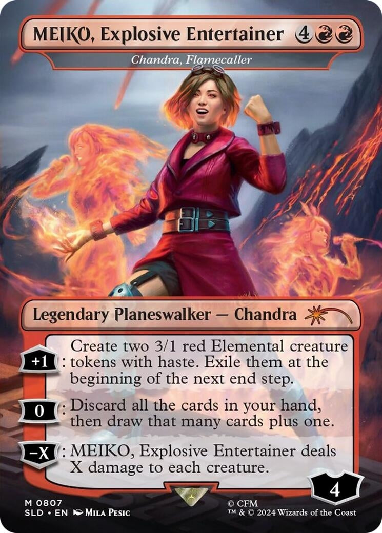 Image for MEIKO, Explosive Entertainer - Chandra, Flamecaller (Rainbow Foil) (Secret Lair Drop Series) (807) - Magic: The Gathering