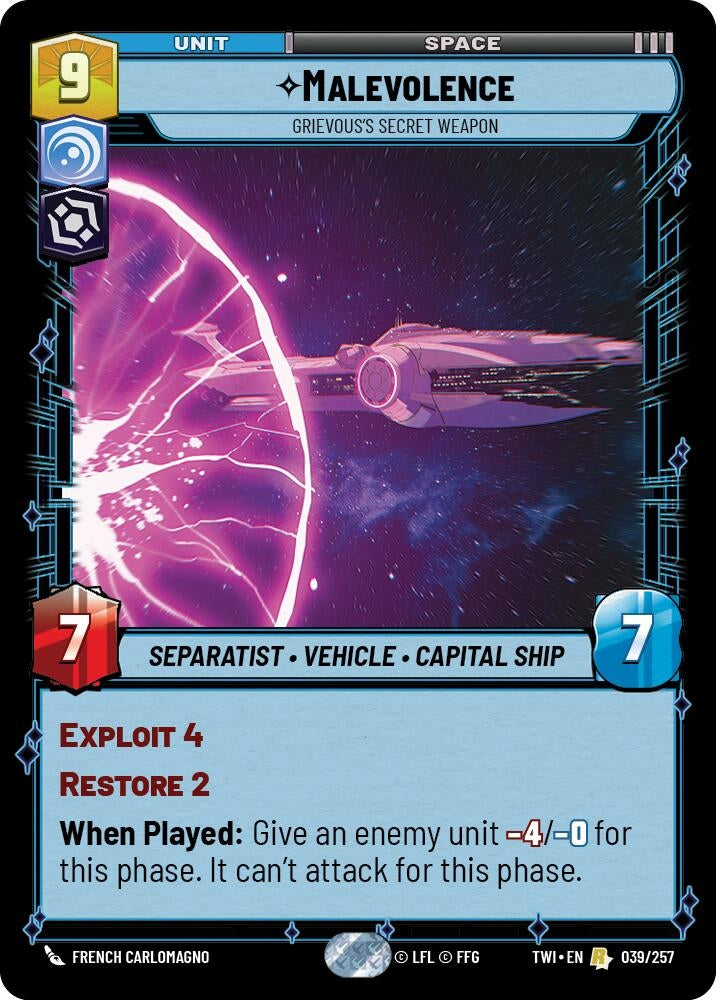 Image for Malevolence - Grievous’s Secret Weapon (Twilight of the Republic) (039/257) - Star Wars: Unlimited