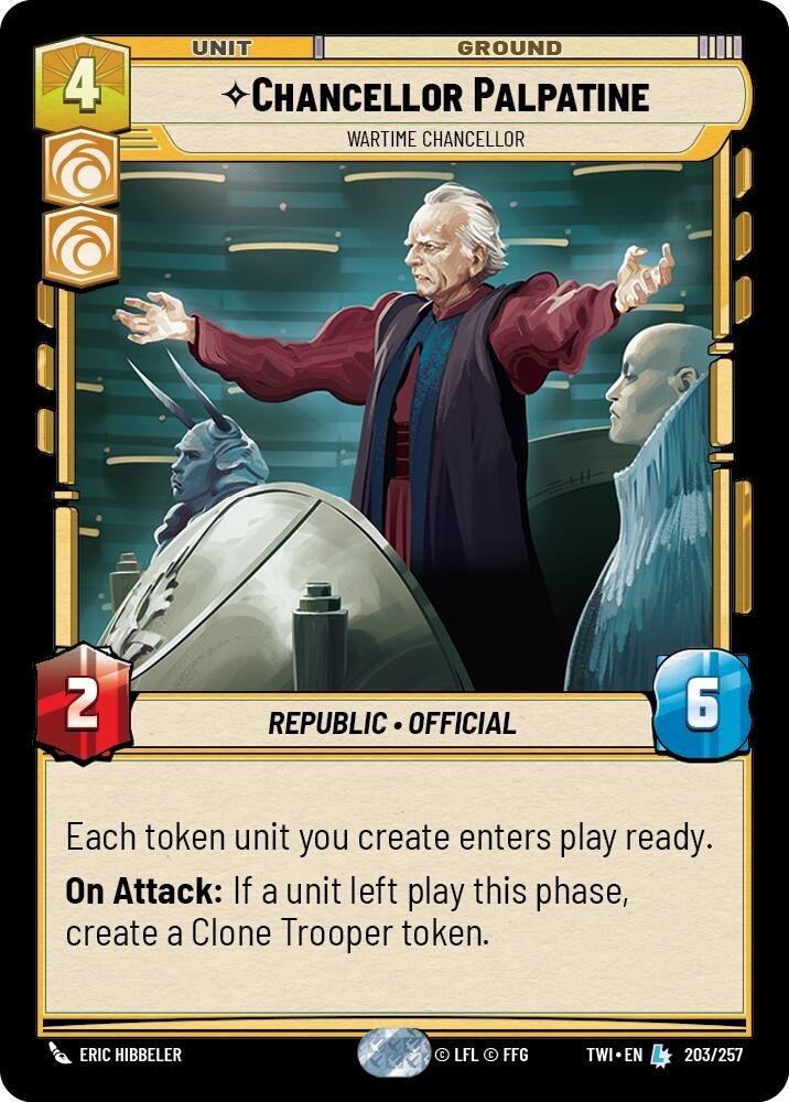 Image for Chancellor Palpatine - Wartime Chancellor (Twilight of the Republic) (203/257) - Star Wars: Unlimited