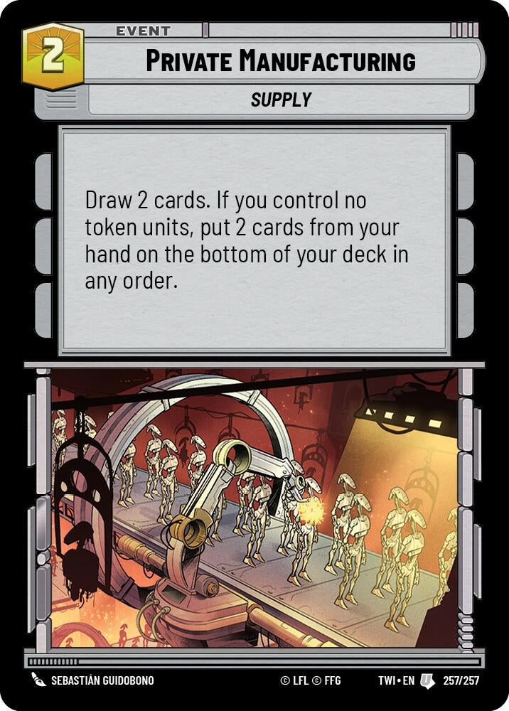 Image for Private Manufacturing (Twilight of the Republic) (257/257) - Star Wars: Unlimited
