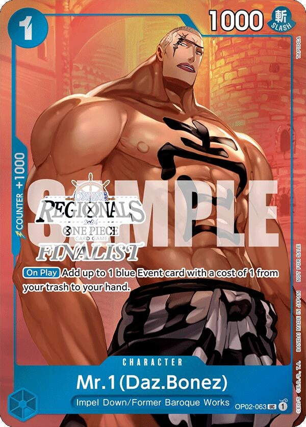 Image for Mr.1 (Daz.Bonez) (Online Regional 2024 Vol. 3) [Finalist] (One Piece Promotion Cards) (OP02-063) - One Piece Card Game