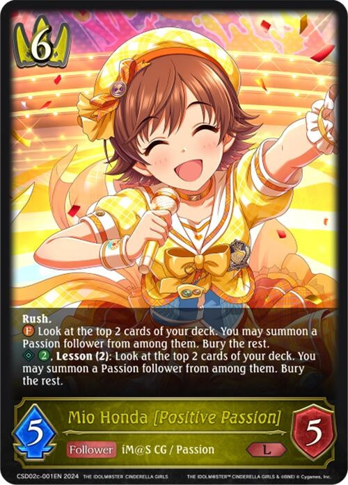Image for Mio Honda [Positive Passion] (CSD02: THE IDOLM@STER CINDERELLA GIRLS) (CSD02c-001EN) - Shadowverse: Evolve