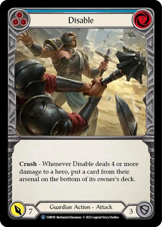 Image for Disable (Blue) (Historic Pack 1 Blitz Deck: Bravo) (1HB018) - Flesh and Blood TCG
