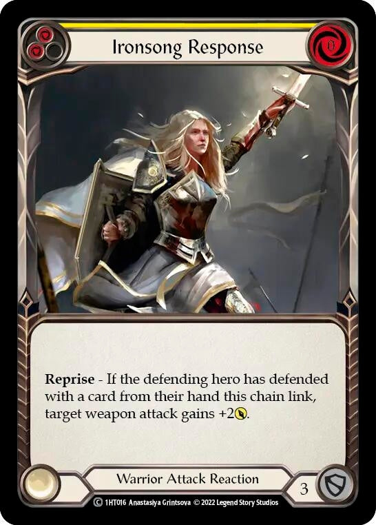 Image for Ironsong Response (Yellow) (Historic Pack 1 Blitz Deck: Dorinthea) (1HT016) - Flesh and Blood TCG