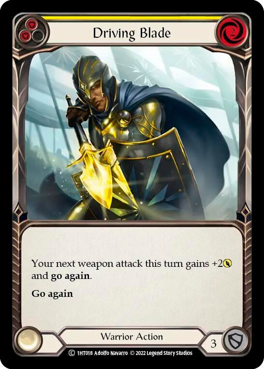 Image for Driving Blade (Yellow) (Historic Pack 1 Blitz Deck: Dorinthea) (1HT018) - Flesh and Blood TCG