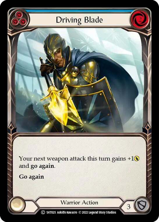 Image for Driving Blade (Blue) (Historic Pack 1 Blitz Deck: Dorinthea) (1HT025) - Flesh and Blood TCG