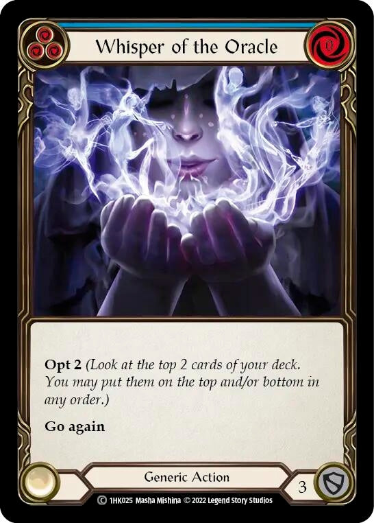 Image for Whisper of the Oracle (Blue) (Historic Pack 1 Blitz Deck: Kano) (1HK025) - Flesh and Blood TCG