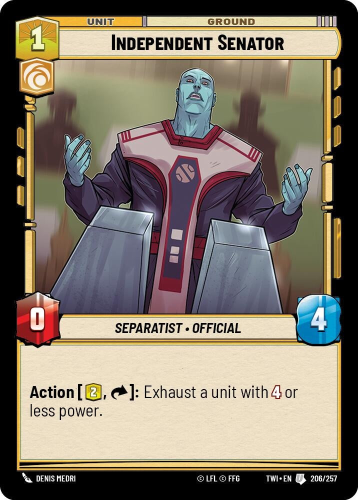 Image for Independent Senator (Twilight of the Republic) (206/257) - Star Wars: Unlimited