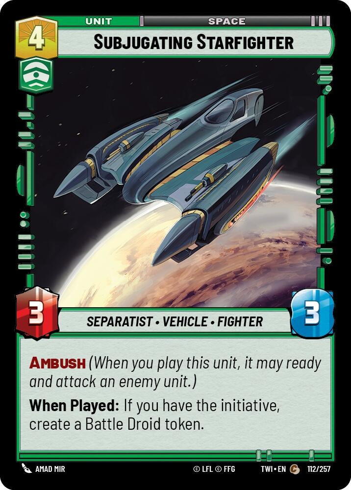 Image for Subjugating Starfighter (Twilight of the Republic) (112/257) - Star Wars: Unlimited