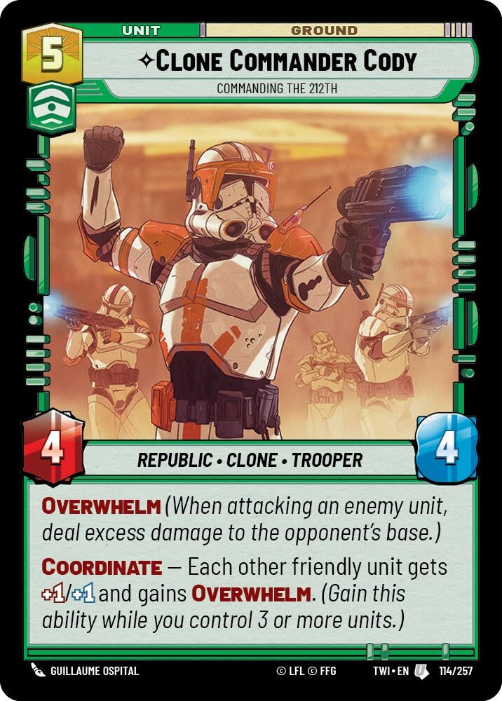 Image for Clone Commander Cody - Commanding the 212th (Twilight of the Republic) (114/257) - Star Wars: Unlimited