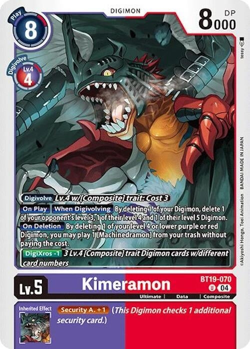 Image for Kimeramon - BT19-070 (BT18-19) (BT19-070 U) - Digimon Card Game