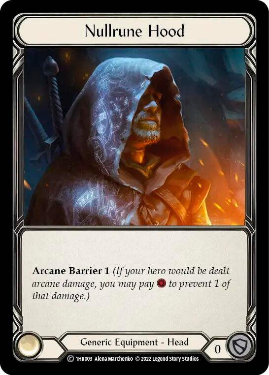 Image for Nullrune Hood (Historic Pack 1 Blitz Deck: Rhinar) (1HR003) - Flesh and Blood TCG