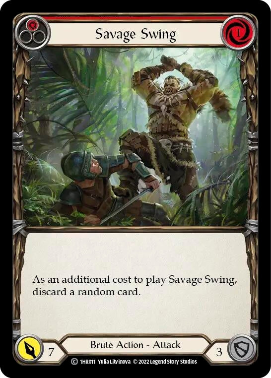 Image for Savage Swing (Red) (Historic Pack 1 Blitz Deck: Rhinar) (1HR011) - Flesh and Blood TCG